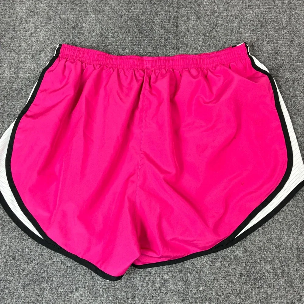 Nike Tempo Running Shorts Pink‎ White Mesh Black Trim Womens W30 Athletic Gym